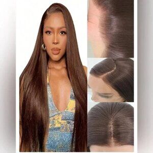 Chocolate Brown Wig   Long  30 in  Full Lace front  13 x 4  invisible Lace